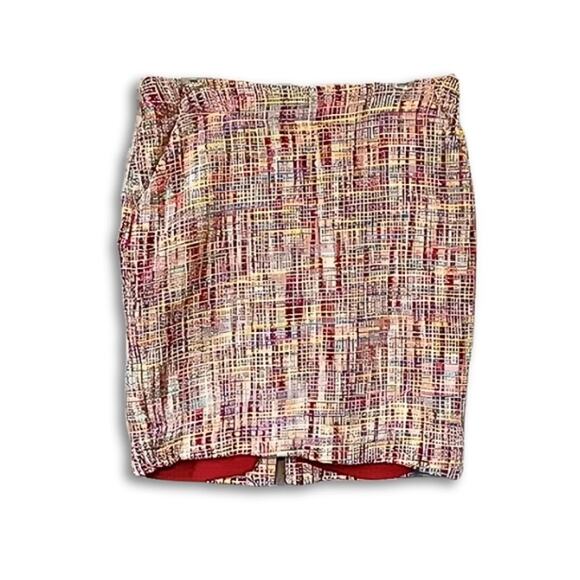 Merona Tweed Mini Skirt A Line Side Pockets Back Zipper Women's Multicolor 10 - Picture 1 of 8